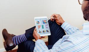 man on his tablet