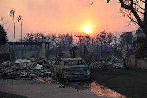 Aftermath of the Palisades fire on 1-9-25