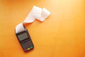 receipt and credit card charger