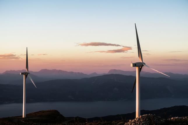 windmills on a hill